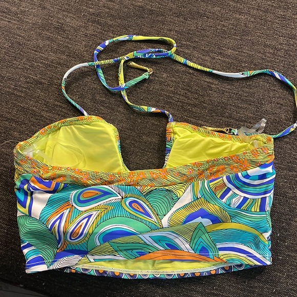 Lot of 2 Trina Turk Halter padded Bikini Halter String tops size 10 12 - Picture 7 of 11
